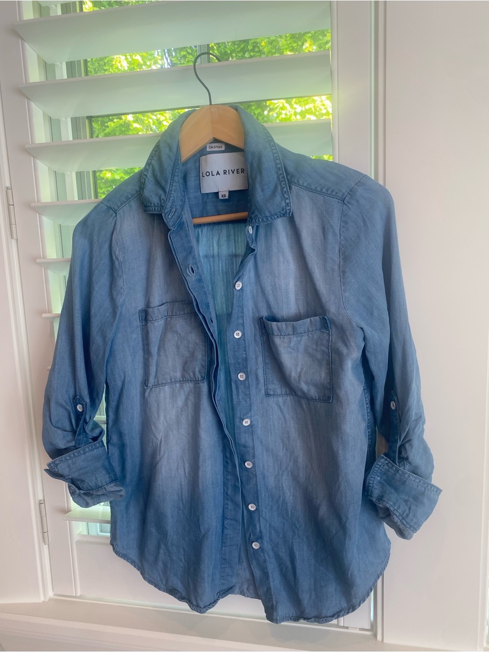 Lola River Light Blue 100% Soft Tencel Button-Up Shirt
